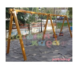 Ξύλινη κούνια παιδικής χαράς 4 θέσεων (2π+2ν)